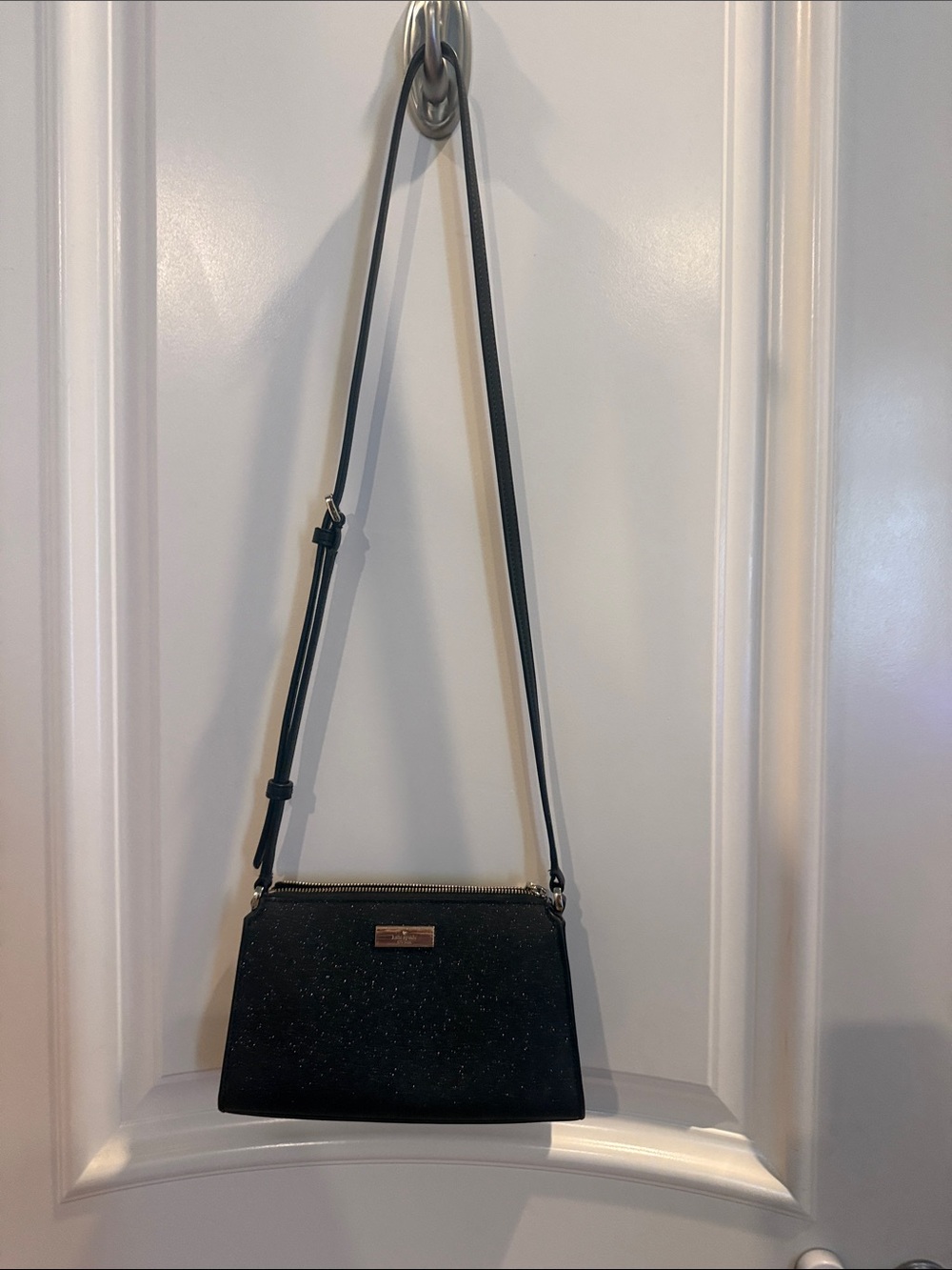 Black sparkly kate spade purse